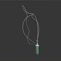 Elegant Jewelry Ornament Set Featuring Green Pendant White Curved Chain And Shiny Finish