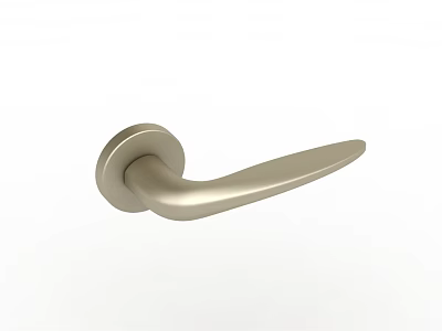 Modern Metallic Door Handle with Sleek Curved Design and Smooth Finish 3d model