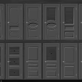 Interior Hinged Doors In Various Designs With Glass Panels And Metal Handles