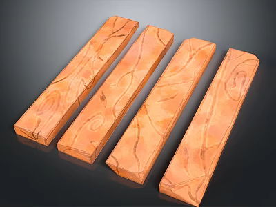 Long Strip Wooden Texture Equipment With Natural Grain Pattern And Smooth Finish 3d model