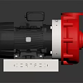 Industrial Electric Pump With Black Motor Red Pump Body And Metal Base Stand