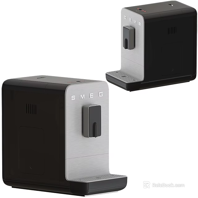 Smeg Modern Black And Silver Kitchen Countertop Appliances With Sleek Design 3d model 