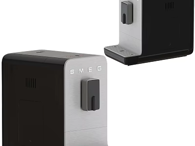 Smeg Modern Black And Silver Kitchen Countertop Appliances With Sleek Design 3d model