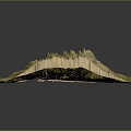 3D Terrain Model With Detailed Topographic Features And Lush Green Landscape