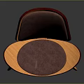 Modern Leisure Chair With Wooden Frame Purple Cushioned Seat And Curved Structure