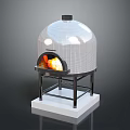 Stainless Steel Domed Pizza Oven With Flame For Household Kitchen Use