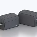 Two Black Modern Travel Bags With Zipper Closure And Handle Design