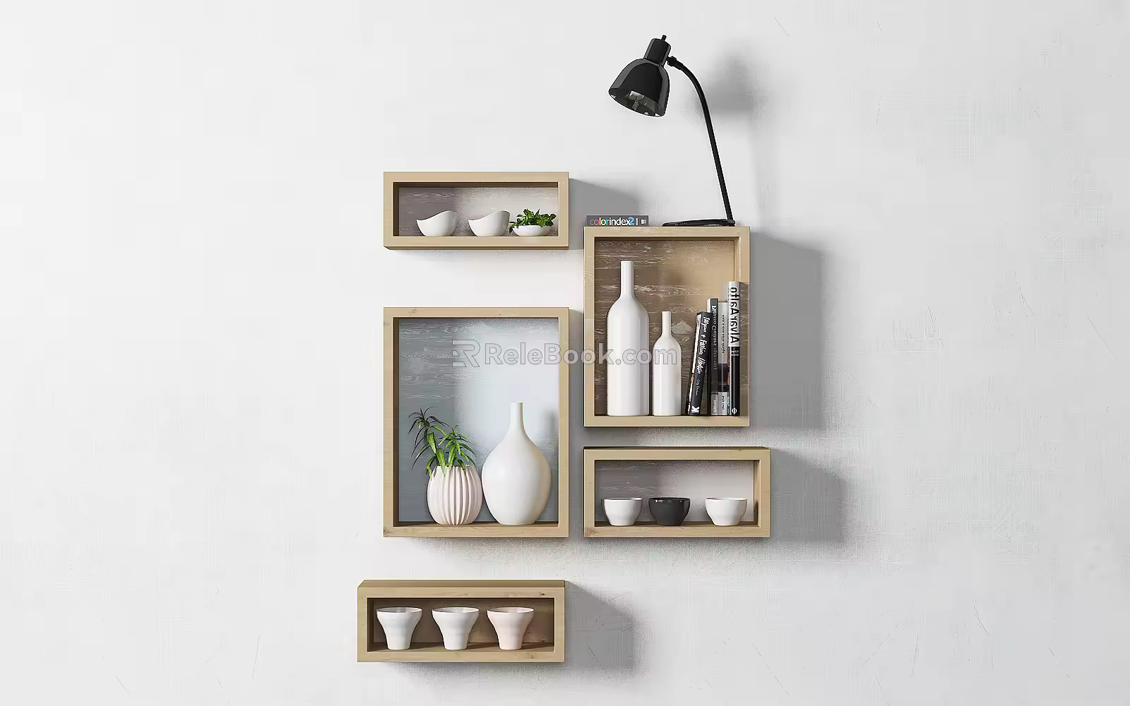 Nordic Wall Shelf Bookshelf 3d model