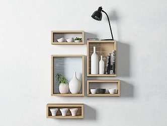 Nordic Wall Shelf Bookshelf 3d model