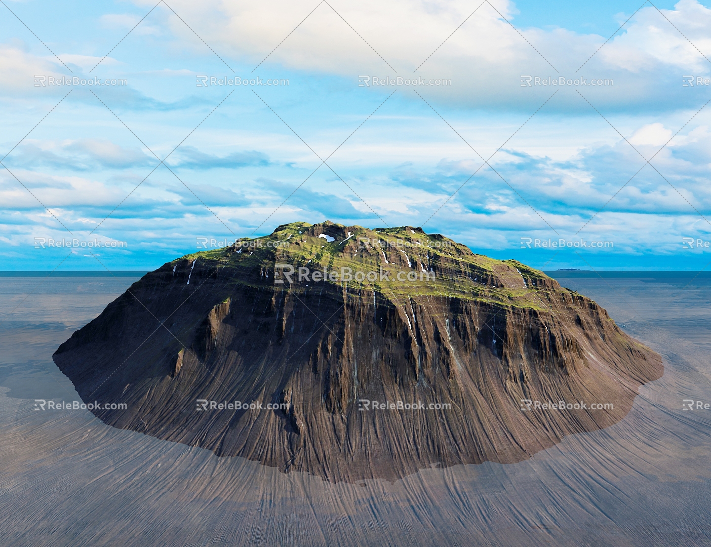 Small Island Mountains 3d model