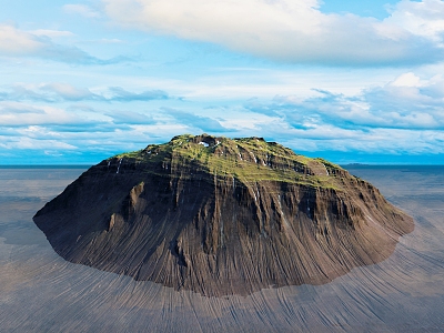 Small Island Mountains 3d model