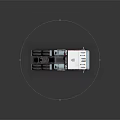Red Semi Truck Cab With Chrome Accents And Multiple Wheels On Dark Background