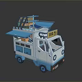 BUB BAO Food Truck With Blue White Design And Mobile Kitchen For Street Snacks