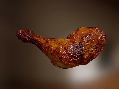 Appetizing Roasted Chicken Leg With Juicy Tender Meat And Crispy Golden Skin 3d model