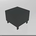 Gray Square Ottoman With Short Legs Simple Modern Design For Living Room Use