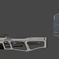 Futuristic Sci Fi Weapon Design With White And Black Color Scheme