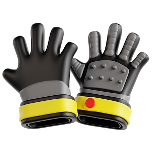 Modern Football Gloves Football Props Cartoon Football Gloves 3d model