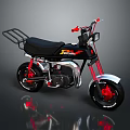 Stylish Black Red Motorcycle With Sporty Seat Rear Rack And Wheels