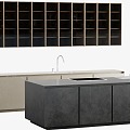 Cabinet Bar Counter Sink Faucet Wine Cabinet Plaid Wine Cabinet 3d model