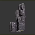 Wood Stone Stacked Blocks With Natural Rough Texture In 3D Design 3d model