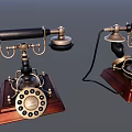 Vintage Telephone With Wooden Base And Metal Dial Retro Design Communication Device