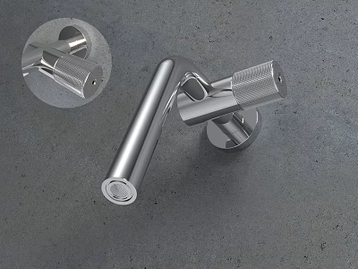 Modern Chrome Single Handle Faucet with Sleek Design for Bathroom Sink 3d model