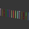 Colorful Art Painting Brushes With Various Designs Neatly Arranged On Dark Reflective Surface