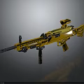 Yellow Sniper Rifle With Tactical Scope Barrel Grip And Stock Design Features