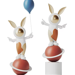 Modern sculpture bunny decoration 3d model