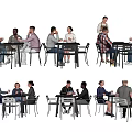 People Sitting At Tables With Chairs In Indoor Social Gathering Area