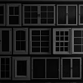 Various Casement Windows Designs With White Frames And Glass Panels For Home 3d model