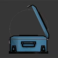 Blue Equipment Cases With Closed And Open Design Featuring Logo And Black Interior 3d model