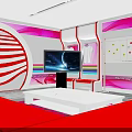 Heart Fitness Center Interior With Red White Decor Circular Red Striped Door And Lockers