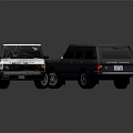 Two Classic SUV Models in White and Dark with Retro Design Features 3d model