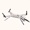 High Performance Drone With Four Black Propellers And Metal Body Structure