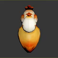Cute Cartoon Bird Character With Orange Beak Large Belly White And Orange Feathers Red Feet