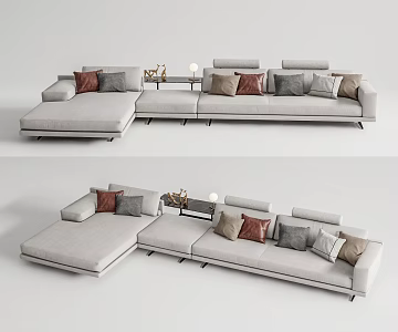 Modern Corner Sofa Minotti Multiplayer Sofa Multiplayer Sofa 3d model