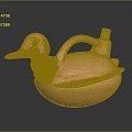 Cute Duck Shaped Pink Ceramic Storage Furniture With Handle And Lid Design