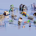 Playground Equipment Including Slides Climbing Frames Swings Playhouses Sandpits And Trampolines