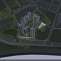 Aerial View Urban Planning With High Rise Buildings Green Spaces And Sports Field