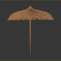 Natural Straw Outdoor Umbrella Furniture with Wooden Pole and Classic Design