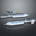 Futuristic Tactical Weapon Design With Modular Metal Components And Structural Parts 3d model