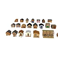 Decorative Wooden Garden Pet Houses With Different Roof Designs And Small Pets