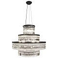 Modern Multi Tiered Crystal Chandelier with Black Metal Frame Design 3d model