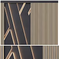 Modern Interior Wall Design With Geometric Lines Vertical Slats And Light Shadows 3d model