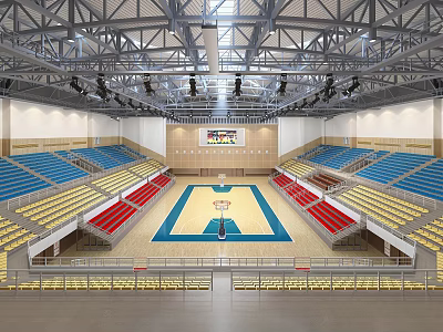 modern basketball court large game basketball court 3d model