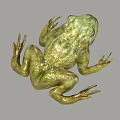 Green Reptile 3D Model Displaying Lifelike Skin Texture And Prominent Eyes