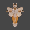 Cute Orange Game Movie Character With Big Eyes White Fur And Transparent Wings