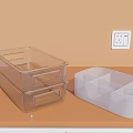 Clear Stackable Storage Boxes And White Multi Compartment Organizer For Desk Top Organization