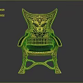 Ornate Golden Chair With Intricate Carvings And Detailed Artistic Design Elements